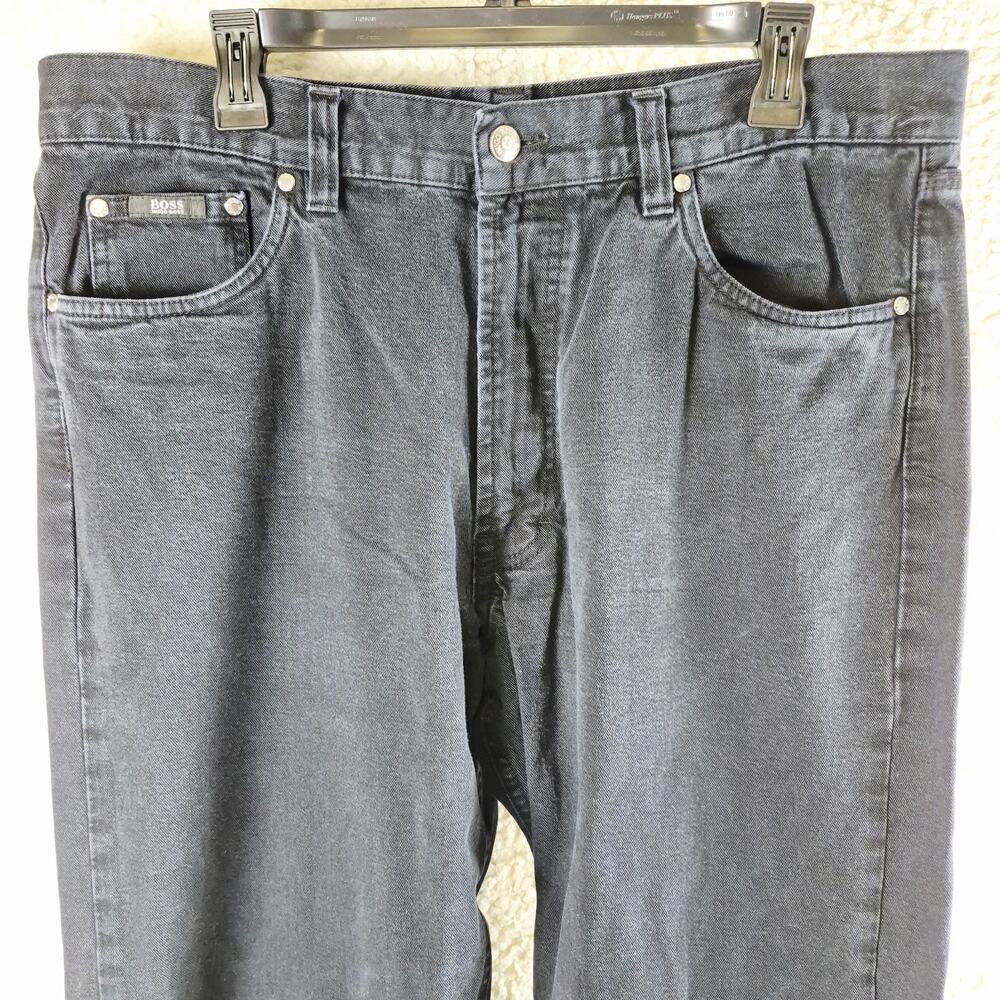 Hugo Boss Alabama Men’s Jeans 38x32 Black Denim 100% Cotton Vtg Made in Italy